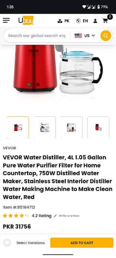 VEVOR Water Distiller/Purifier, 4L for Sale Imported from Germany