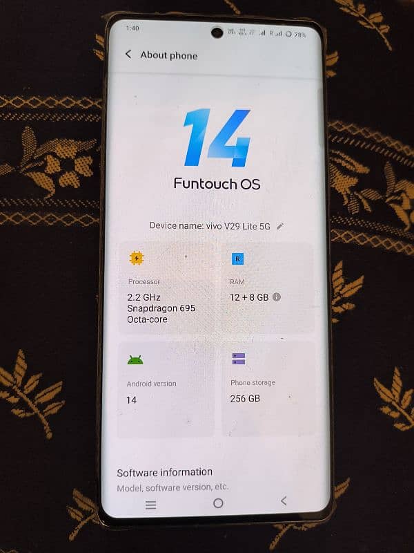 Vivo v29 Lite 12+8 ram. . . 256 room Non PTA. full bob 1