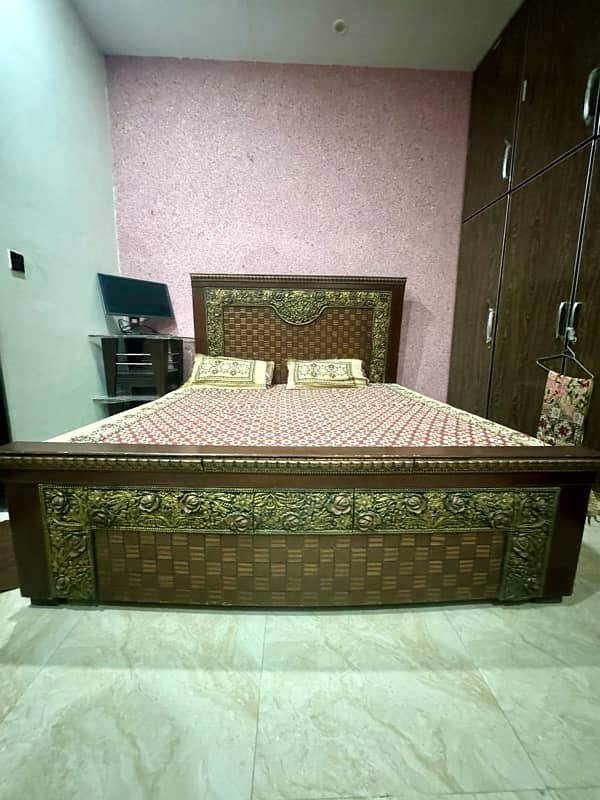 Double Bed with Mattress Slitly use 2