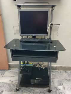 Computer table with LCD