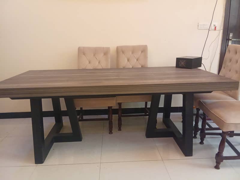 Wooden branded 8 seater dining table (workman) and 8 chairs 2