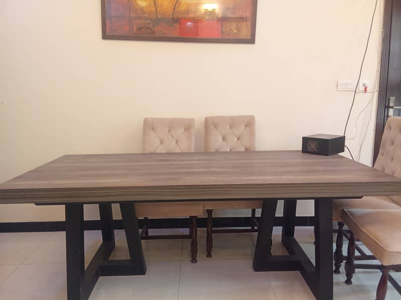 Wooden branded 8 seater dining table (workman) and 8 chairs 5