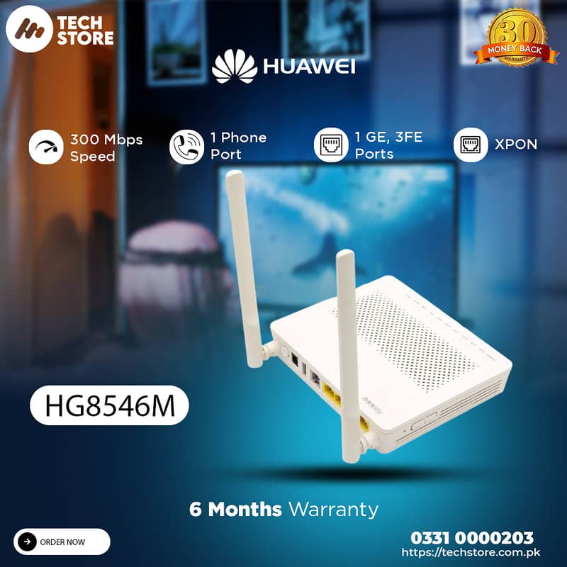 Huawei HG8546M XPON FIBER OPTIC WIFI ROUTER (Without Box) 0