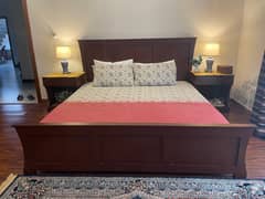 Sheesham wood bed set with dressing and side tables