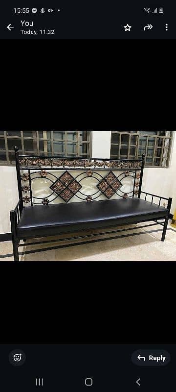 3 seater iron sofa in black color 0