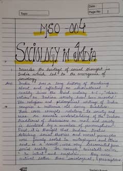 Handwritting assignment work