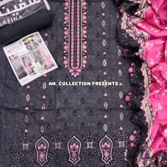 khaddar Embroidery with cutwork Dopata