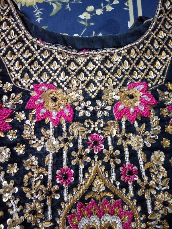 its a shirt with full of Karai work flapper and dupatta 0