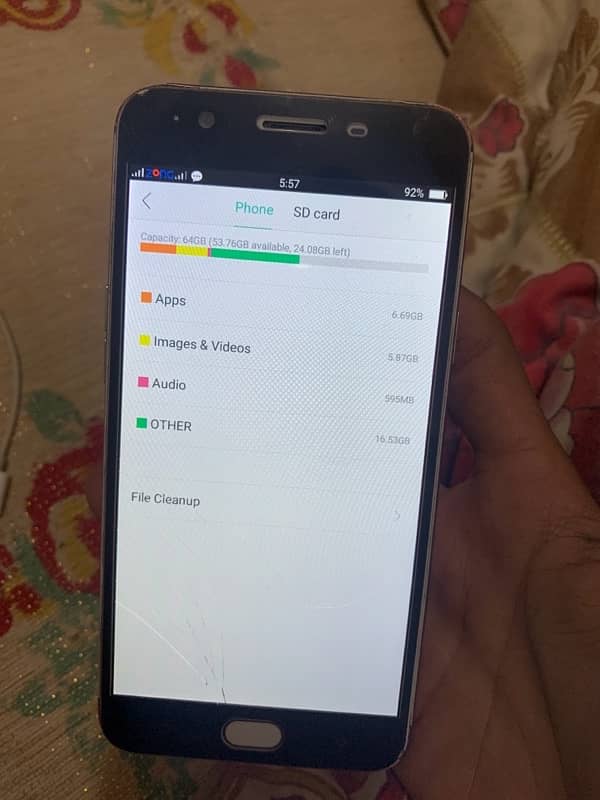 orignal oppo f1s a little bit rough condition touch glass crack 2