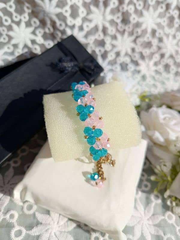 pink & blue bracelet handmade 1