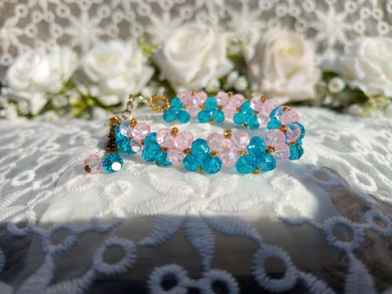 pink & blue bracelet handmade 2