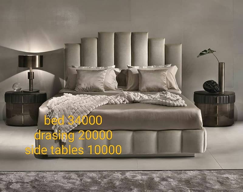 dubal bed/wooden bed/factory rate/double bed/side table/dressing 2