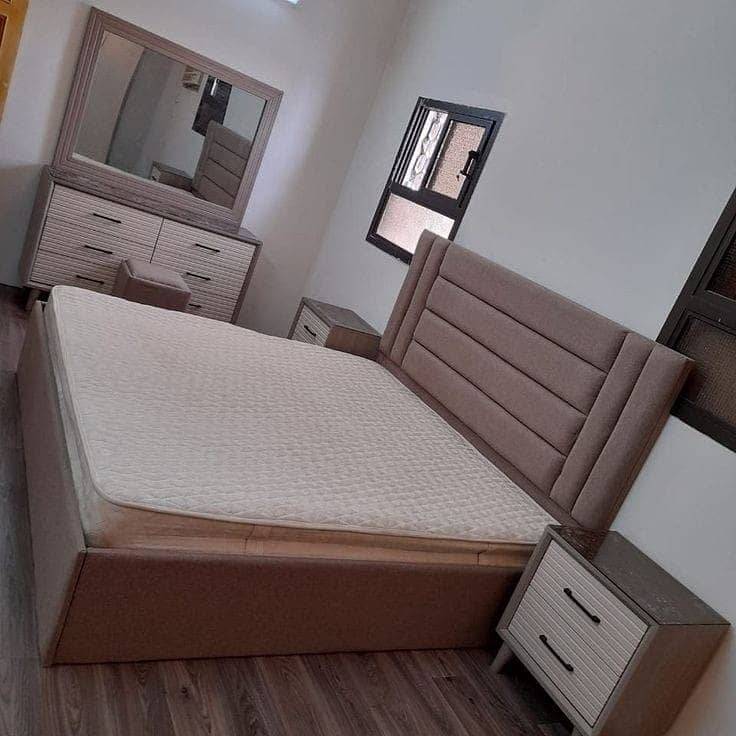 dubal bed/wooden bed/factory rate/double bed/side table/dressing 3