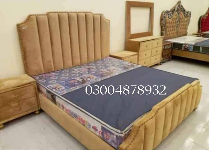 dubal bed/wooden bed/factory rate/double bed/side table/dressing 13