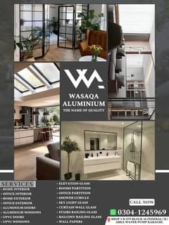 Aluminium & U PVC Doors , Windows & Glass Work