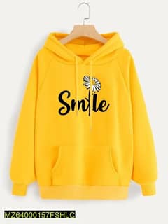 1 Pc Women's Stitched Cutton Printed Hoodie