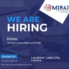 L. T. V Driver Required