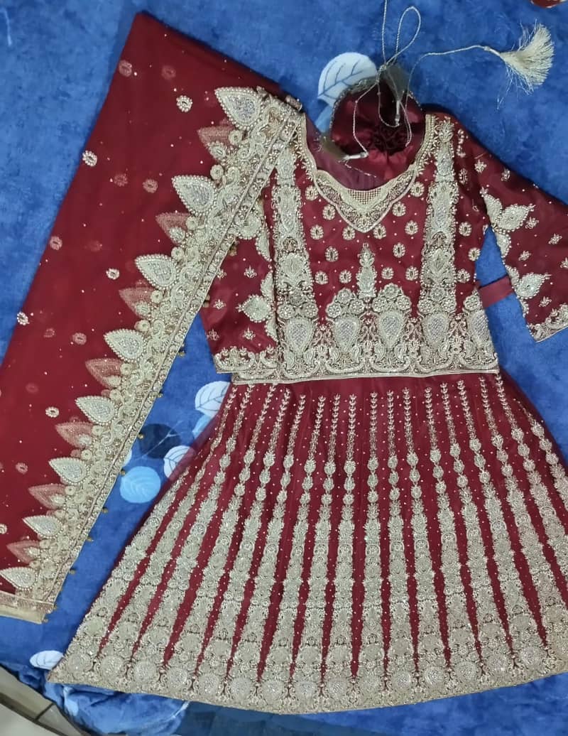 Bridal lehnga kashees dress one time used 0