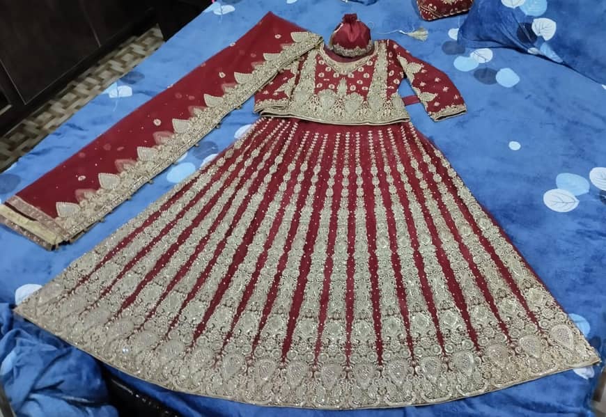 Bridal lehnga kashees dress one time used 2