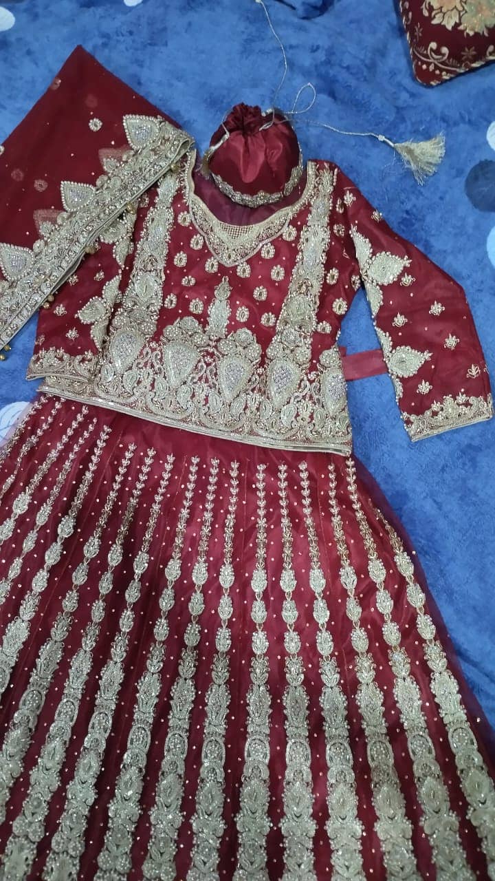 Bridal lehnga kashees dress one time used 3