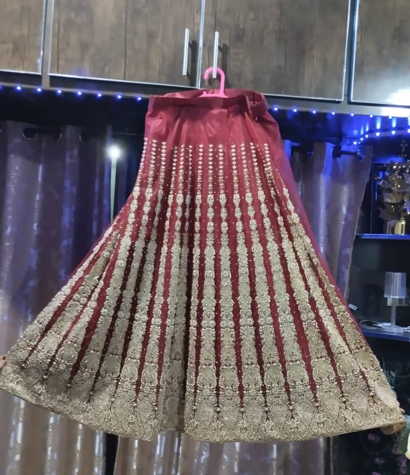 Bridal lehnga kashees dress one time used 8