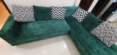 L shape ,5 seater sofa with turkish fabric in good condition