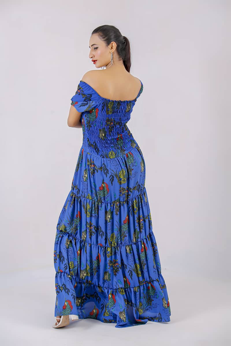 Printed Smock Long Dress Maxi For women  (women Long Maxi ) 3