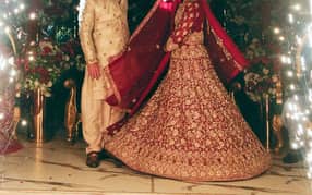 mehroon colour bridal lehnga