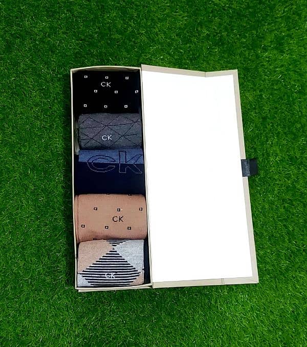 Mens CK Socks Cotton Lycra Imported 5 Pair Gift Box 3