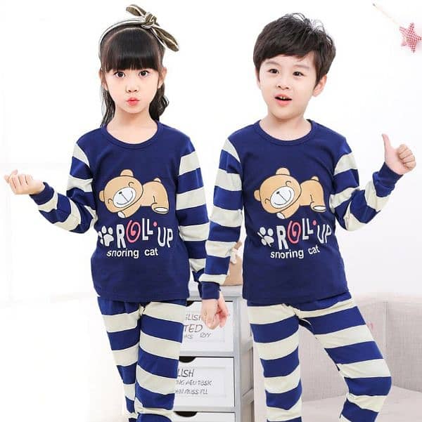 Night suit for kids Fabric soft jersey  Sizes:1 to 10 years available 1