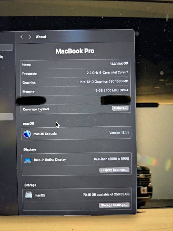 MacBook Pro 2018 15" i7 16/256 1