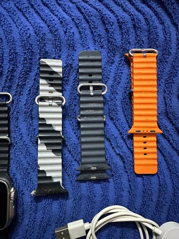 X8 ultra smartwatch 40mm with free 3 straps and charger 1