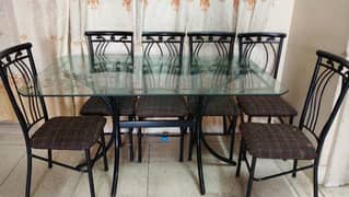 Iron-Glass Dinning table