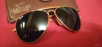 Ray Ban Bausch Lomb Gold Plated & Leather Sunglasses (Genuine)