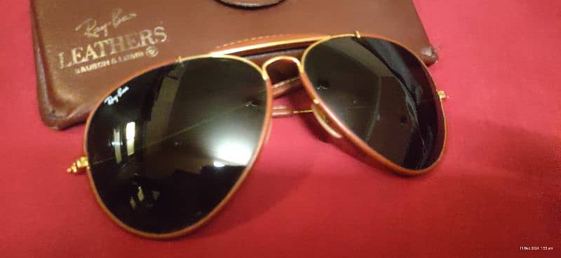 Ray Ban Bausch Lomb Gold Plated & Leather Sunglasses (Genuine) 0