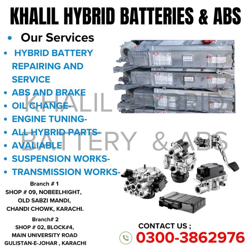 Toyota CHR, Axio, Feilder, Prius1.8, Camry, Hybrid Battery & ABS 0