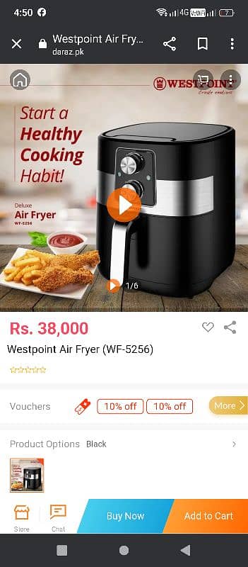 air fryer like new with box warranty 1