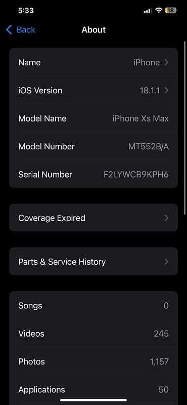 I phone XS Max PTA 256 GB 100% bettery ( latest updated ) 2