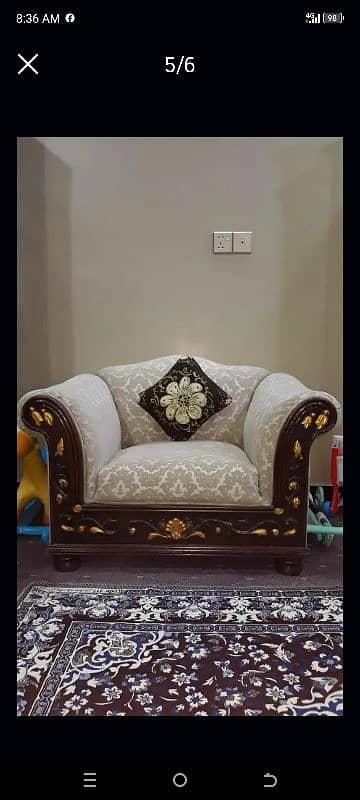 5 seater sofa set khakhi volour 2