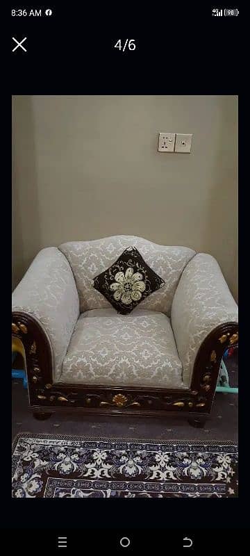 5 seater sofa set khakhi volour 5