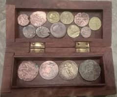 antique coins with box