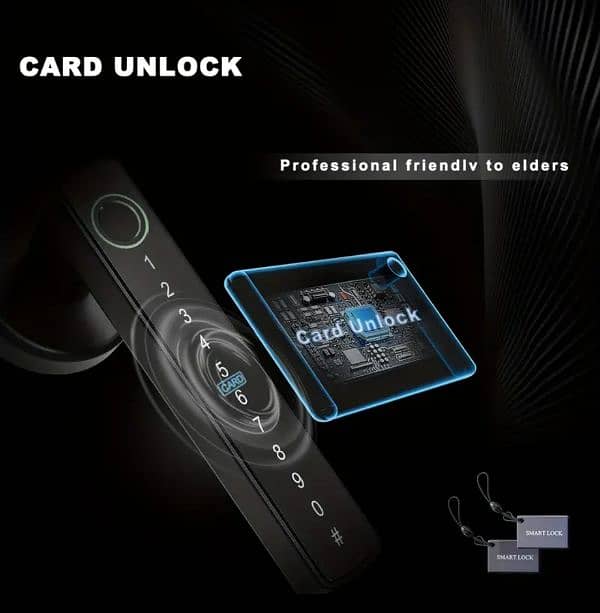 smart fingerprint card password handle door lock 6