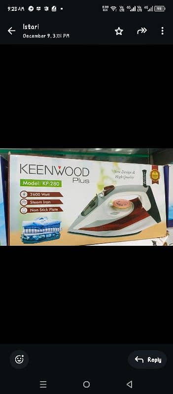 imported Kenwood steam iron new 1