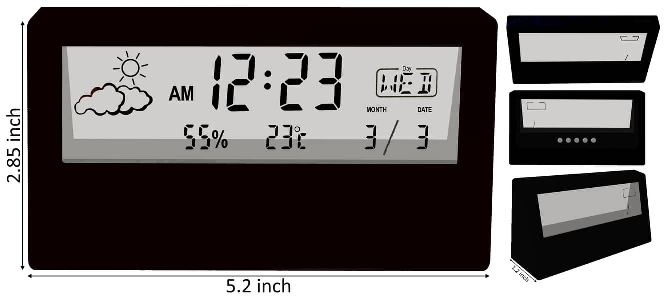 Transparent LCD Digital Alarm Clock 0