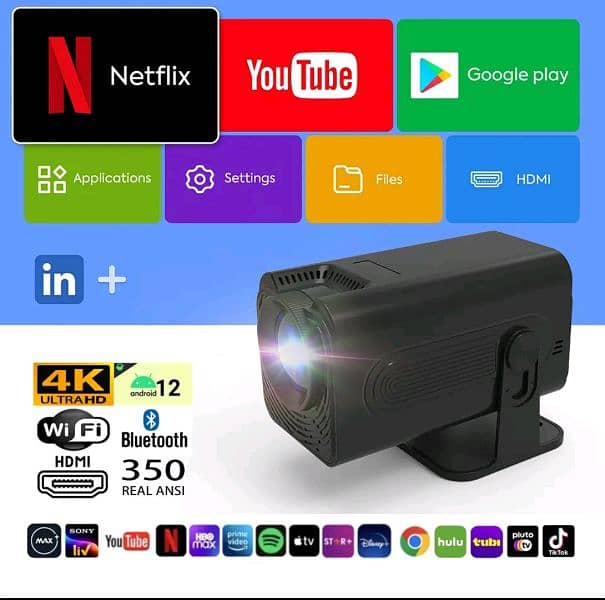 P50 Android Projector Allwinner H713 5G WiFi BT 350Ansi CinemHome Hdmi 0