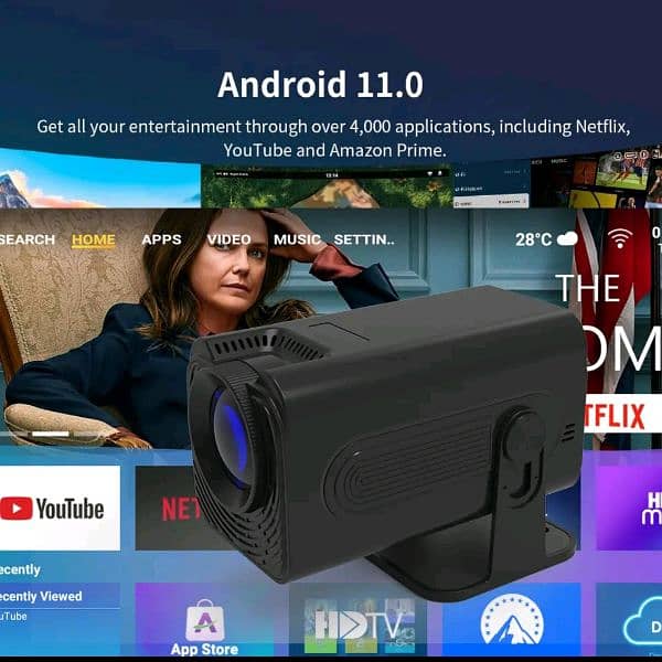 P50 Android Projector Allwinner H713 5G WiFi BT 350Ansi CinemHome Hdmi 4