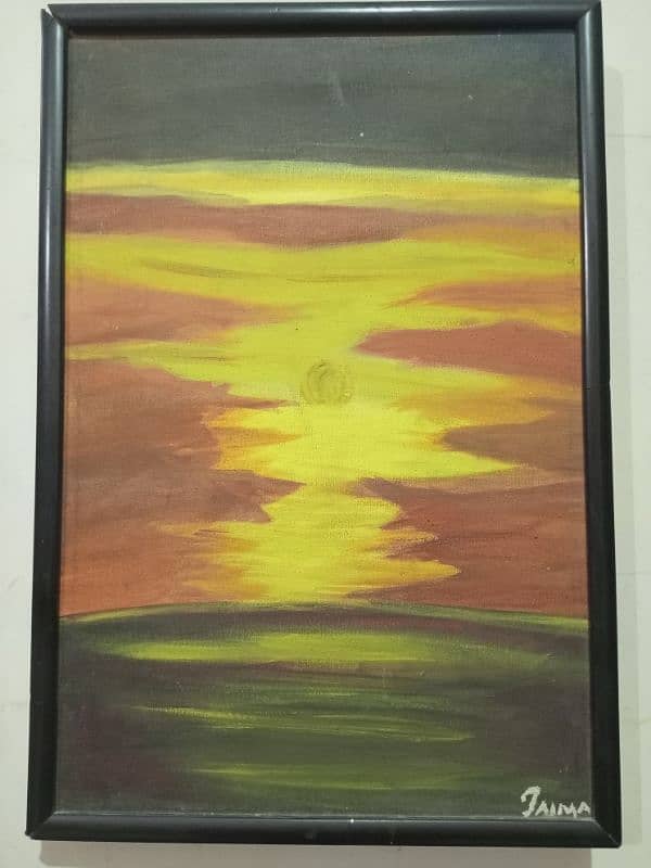 sunset oil painting 0