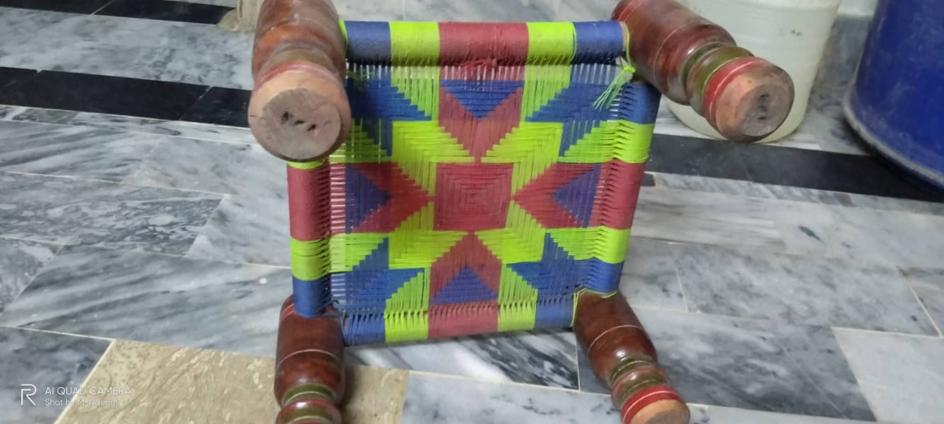 Manjhi Wood Stool Handmade Charpai Khat 1