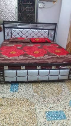 Iron bed with mattress urgent sale