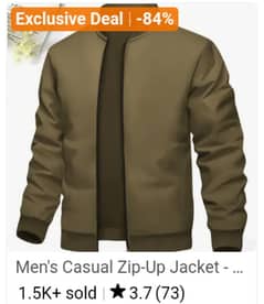 Men's Casual Zip-Up Jacket - Long Sleeve, Pockets, Polyester Blend,